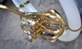 French horn pistons detail Royalty Free Stock Photo