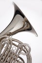 French Horn Silver Isolated On White Royalty Free Stock Photo