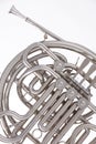 French horn Silver Isolated on White Royalty Free Stock Photo