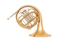 French horn on white background Royalty Free Stock Photo