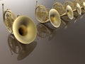 French horns orchestra Royalty Free Stock Photo