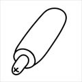 French hotdog vector doodle hand drawn illustration isolated on white Royalty Free Stock Photo
