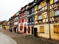 Colorful traditional french houses Petite Venise, Colmar, France.