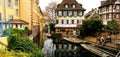 Colorful traditional french houses Petite Venise, Colmar, France. Royalty Free Stock Photo