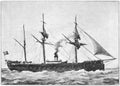 The French ironclad Gloire `Glory` - the first ocean-going ironclad, launched in 1859.