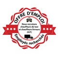French job advertising We are hiring drivers