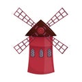 French landmark - red windmill in Paris.