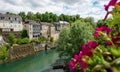 French landscape in the country on the Oloron river. Oloron Sainte Marie, france