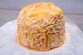 French Langres soft cows crumbly cheese with washed rind structure made in Champagne - Ardenne region