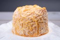 French Langres soft cows crumbly cheese with washed rind structure made in Champagne - Ardenne region