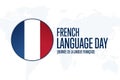 French Language Day. Inscription in French: French Language Day. March 20. Holiday concept. Template for background Royalty Free Stock Photo