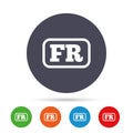 French language sign icon. FR translation.