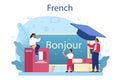 French learning concept. Language school french course. Study Royalty Free Stock Photo