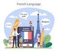 French learning concept. Language school french course. Study Royalty Free Stock Photo
