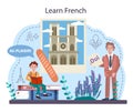French learning concept. Language school french course. Study foreign Royalty Free Stock Photo