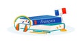 French learning flat concept vector illustration Royalty Free Stock Photo