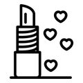 French lipstick icon, outline style