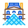 French louvre icon vector outline illustration