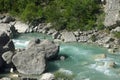 French lower alpine valley river Royalty Free Stock Photo