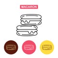 French macaron cookies icon.