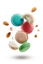 French macarons with almonds Royalty Free Stock Photo