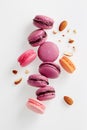 French macarons with almonds. Royalty Free Stock Photo