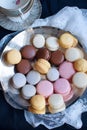 French macarons on plate