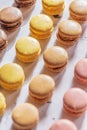 French macaroon cake. Macaroons on white background Royalty Free Stock Photo
