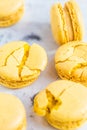 French macaroon cake. Macaroons on white background Royalty Free Stock Photo