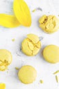 French macaroon cake. Macaroons on white background Royalty Free Stock Photo