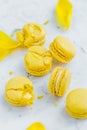 French macaroon cake. Macaroons on white background Royalty Free Stock Photo