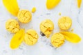 French macaroon cake. Macaroons on white background Royalty Free Stock Photo