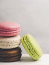 French macaroons in different flavors