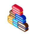 French macaroons isometric icon vector illustration