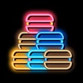 french macaroons neon glow icon illustration
