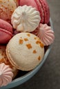 French macaroons, soft zephyr and small