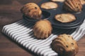 French madeleines with beurre noisette and chocolate