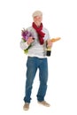 French man with bread and wine Royalty Free Stock Photo