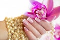 French manicure. Royalty Free Stock Photo