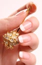 French manicure and a hairpin Royalty Free Stock Photo