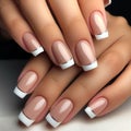 Classic french manicure elegance: perfectly polished nails