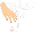 French manicure, nail enamel and bubbles Royalty Free Stock Photo