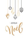 French Merry Christmas Joyeux Noel greeting card Royalty Free Stock Photo