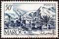 FRENCH MOROCCO - CIRCA 1947: A stamp printed in France shows Todra Valley, circa 1947.