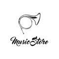 French Musical Horn, Tuba Icon. Musical instrument. Music store logo. Vector.