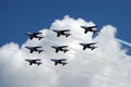 French national airshow team Patrouille de France Royalty Free Stock Photo