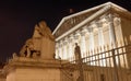 The French national Assembly-Bourbon palace at night , Paris, France Royalty Free Stock Photo