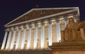 The French national Assembly-Bourbon palace at night , Paris, France Royalty Free Stock Photo