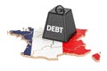 French national debt or budget deficit, financial crisis concept Royalty Free Stock Photo