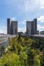 French national library towers and the rain forest Royalty Free Stock Photo